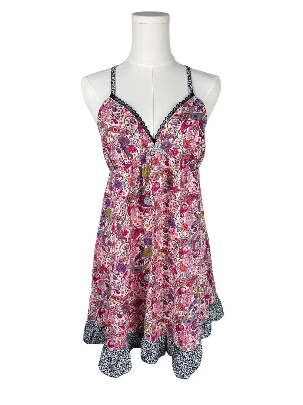 Liberty Target Y2K Cottage Multicolored Patterned Paisley Print Slip Sundress M - Picture 1 of 6